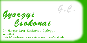 gyorgyi csokonai business card